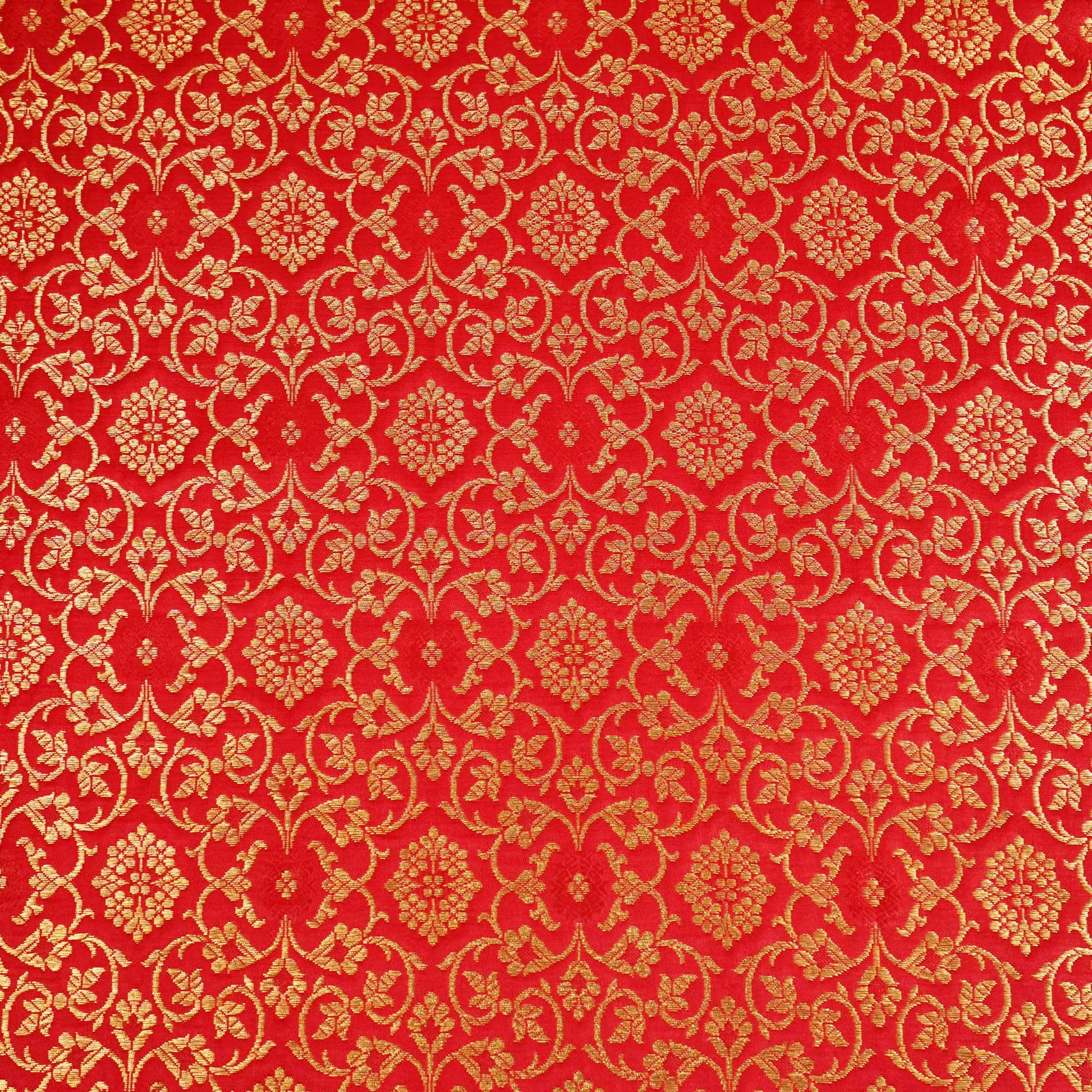 Red Banarasi Brocade Fabric KRE-23736