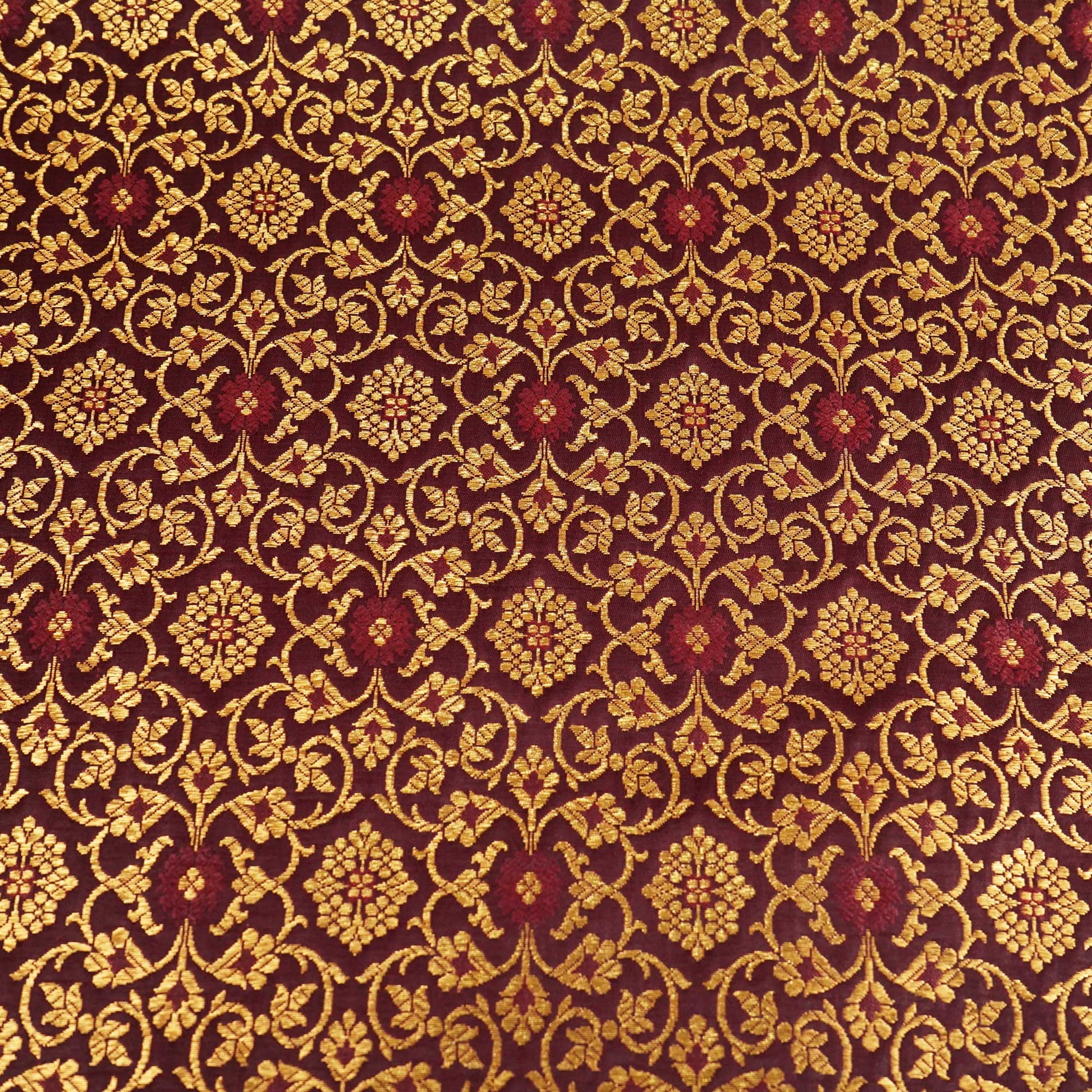 Wine Banarasi Brocade Fabric KRE-23739