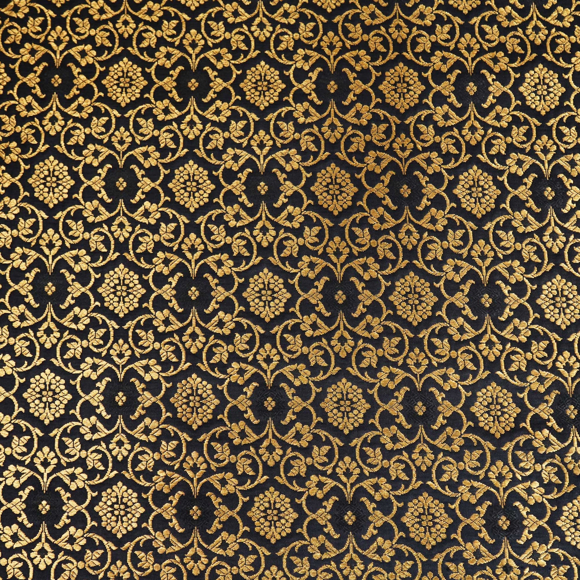 Black Banarasi Brocade Fabric KRE-23740