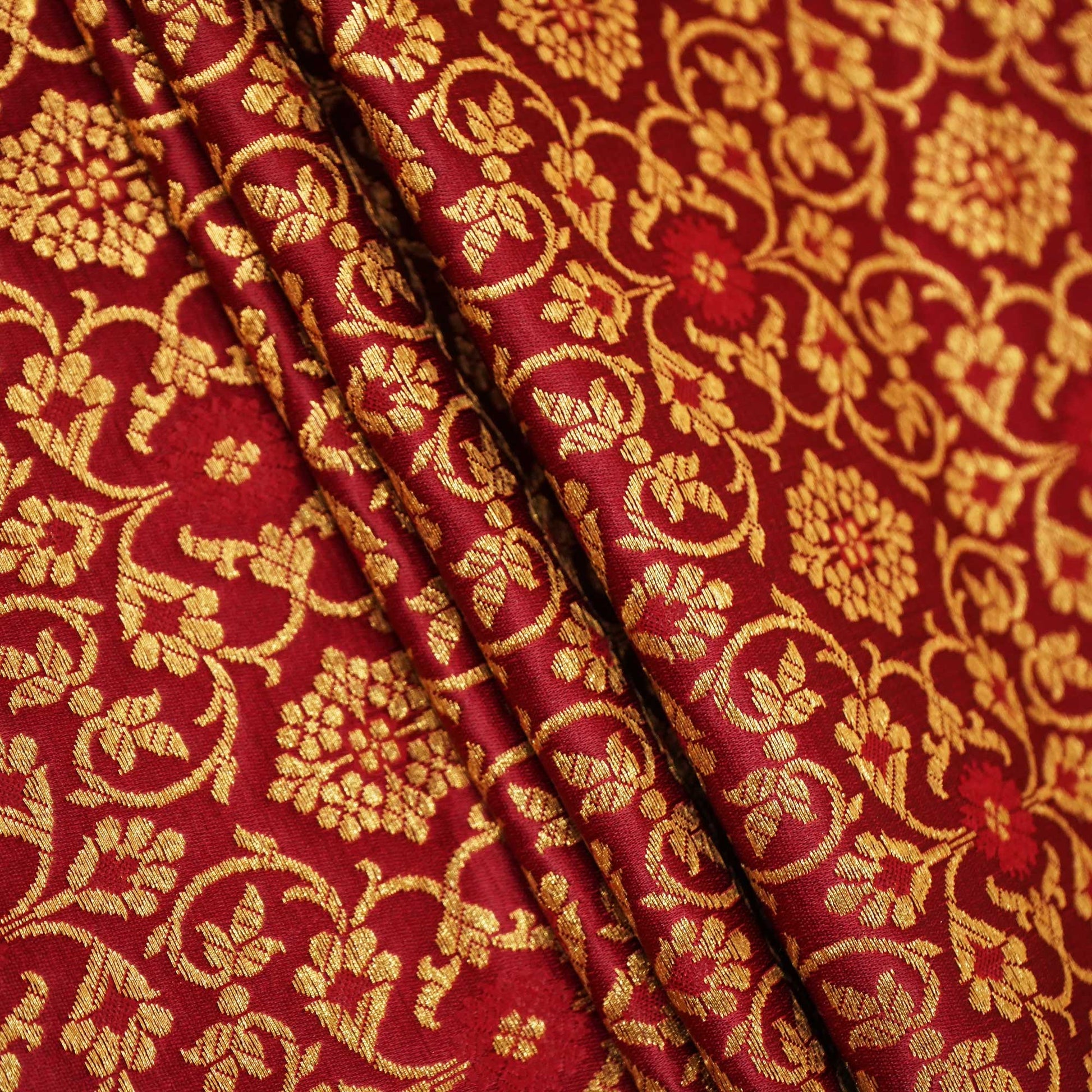 Maroon Banarasi Brocade Fabric KRE-23741