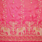 Pink Cutdana & Pearl Zari Embroidery Tissue Fabric AF-23745