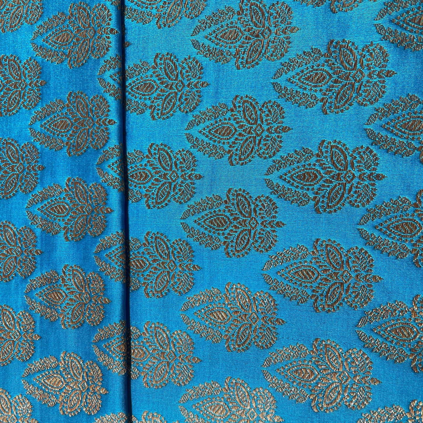 Royal Blue Banarasi Brocade Fabric