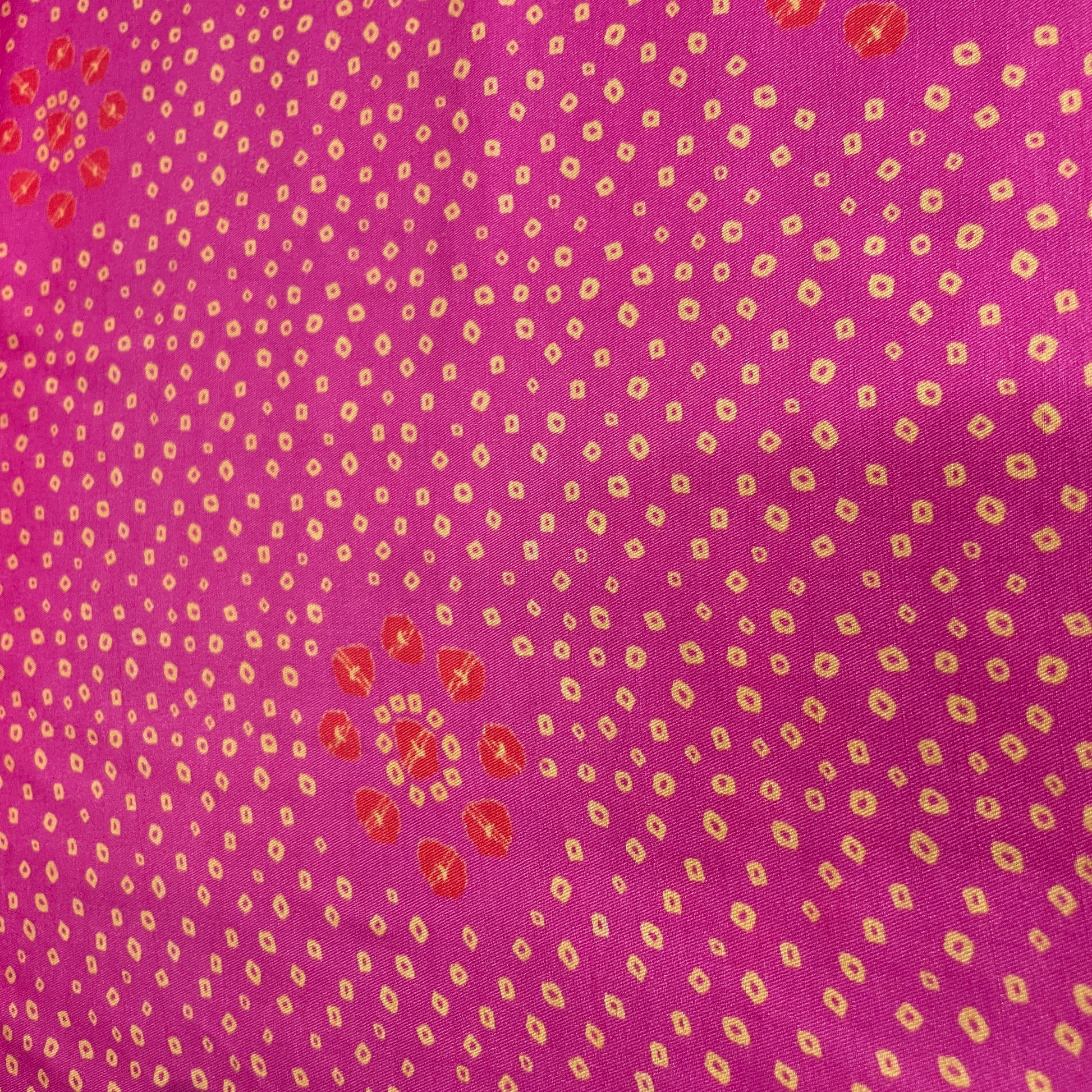 Pink Bandhani Print Gaji Silk