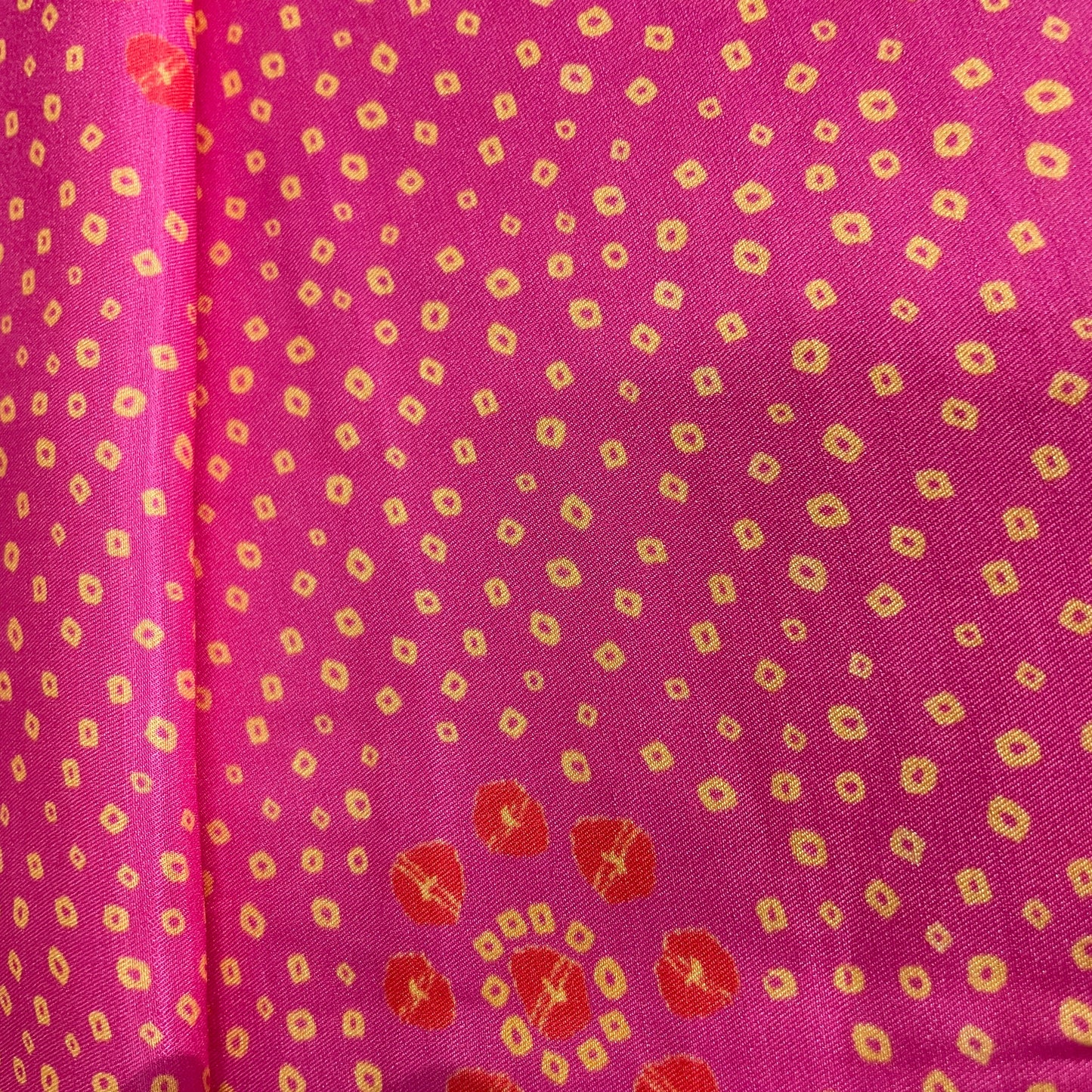 Pink Bandhani Print Gaji Silk