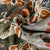 Olive Green Mughal Print Crepe Fabric