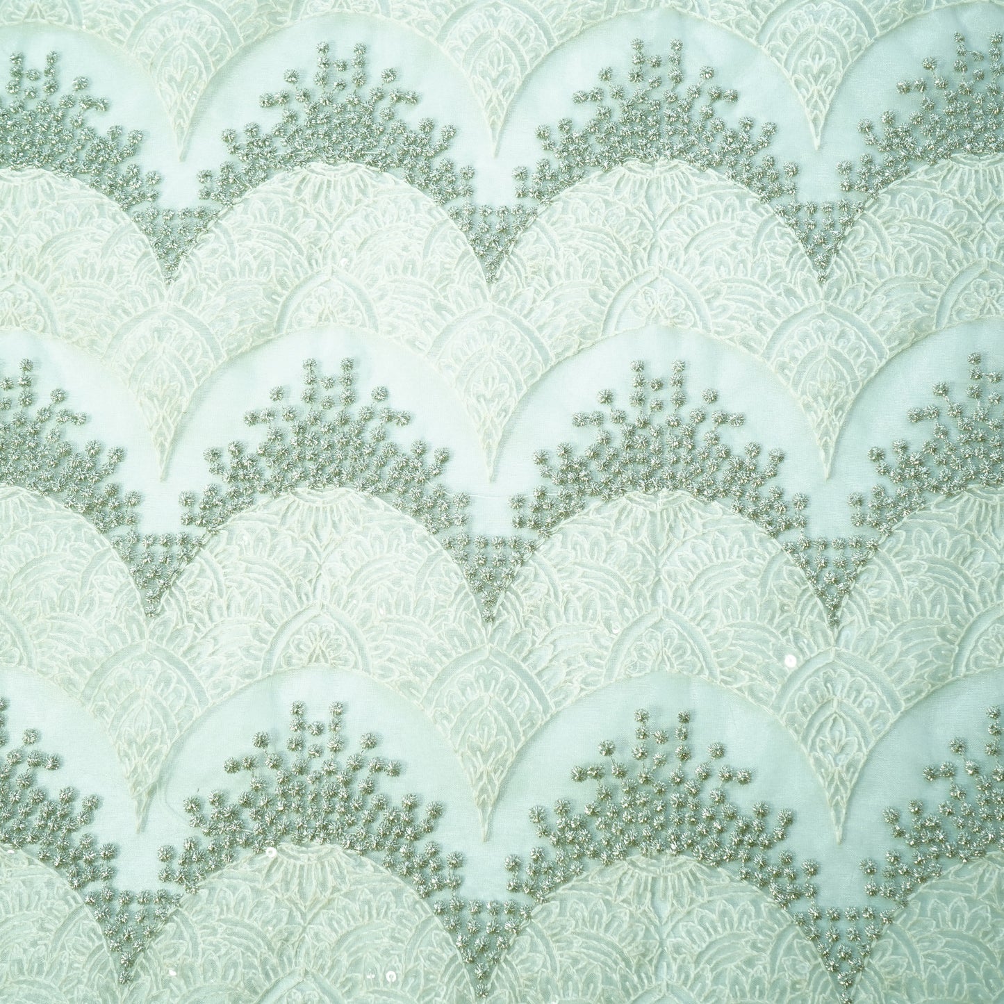 White Embroidery Organza Fabric