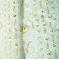 White Floral Sequins Thread Embrodiery Dyeable Georgette Fabric