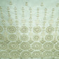 White Floral Beads & Sequence Embroidery Net Fabric