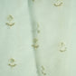 White Floral Beads & Sequence Embroidery Net Fabric