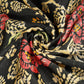 Black Batik Print Bemberg Gaji Silk Fabric