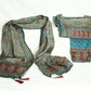 Blue Brown Abstract Print Suit Set With Dupatta (Top-Muslin, Bottom-Santoon, Dupatta-Chiffon)