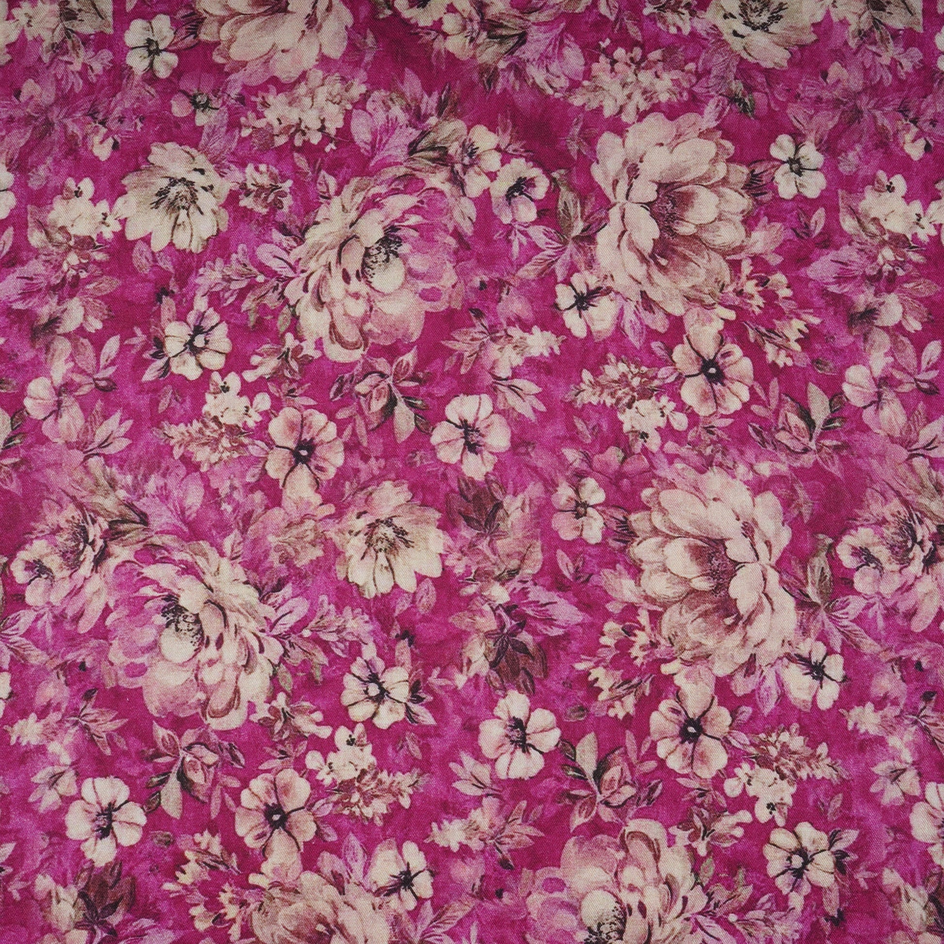 Pink Floral Print Pashmina Fabric 20977