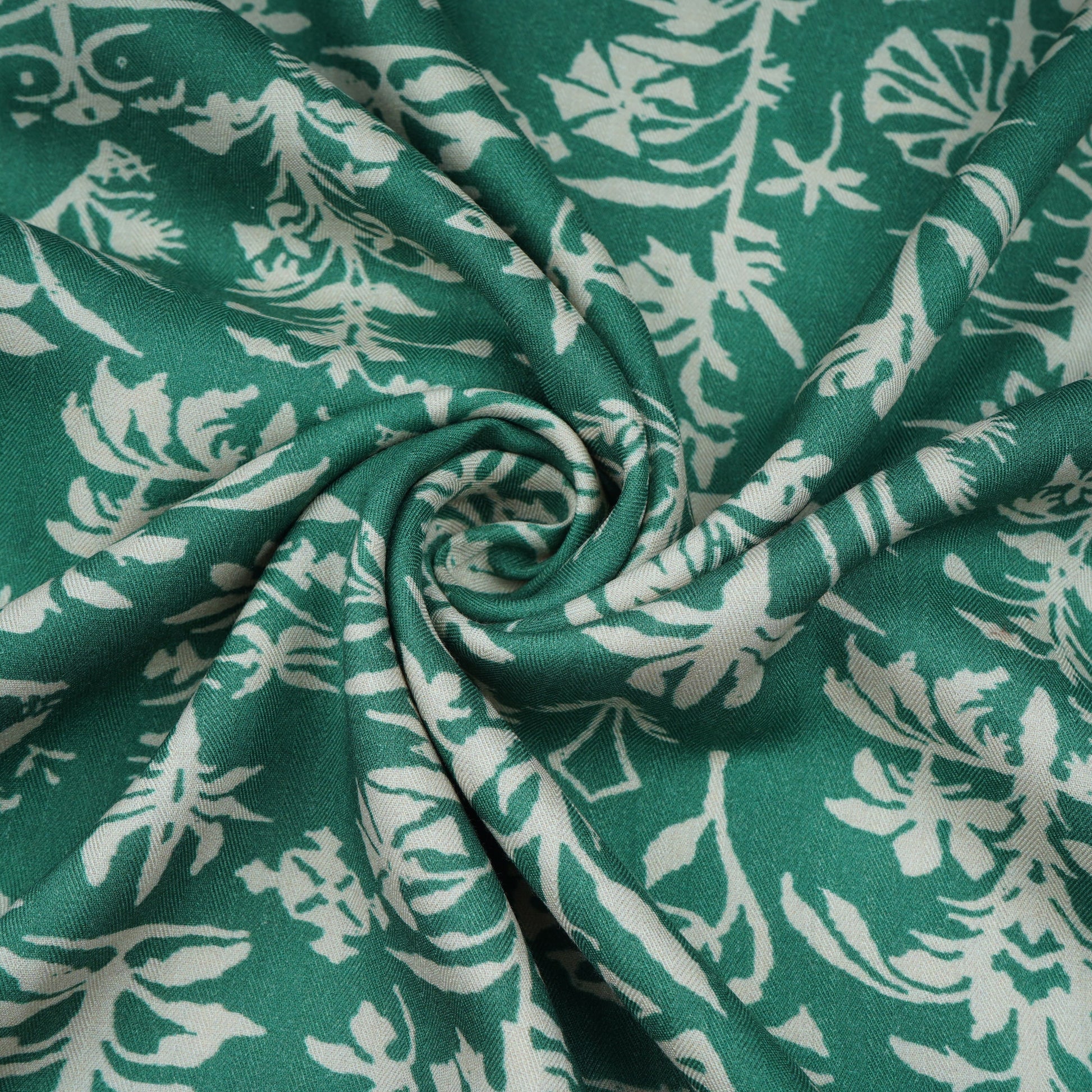 Green Tropical Print Pashmina Fabric 20988