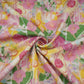 Baby Pink Floral Print Cotton Linen Fabric 21038