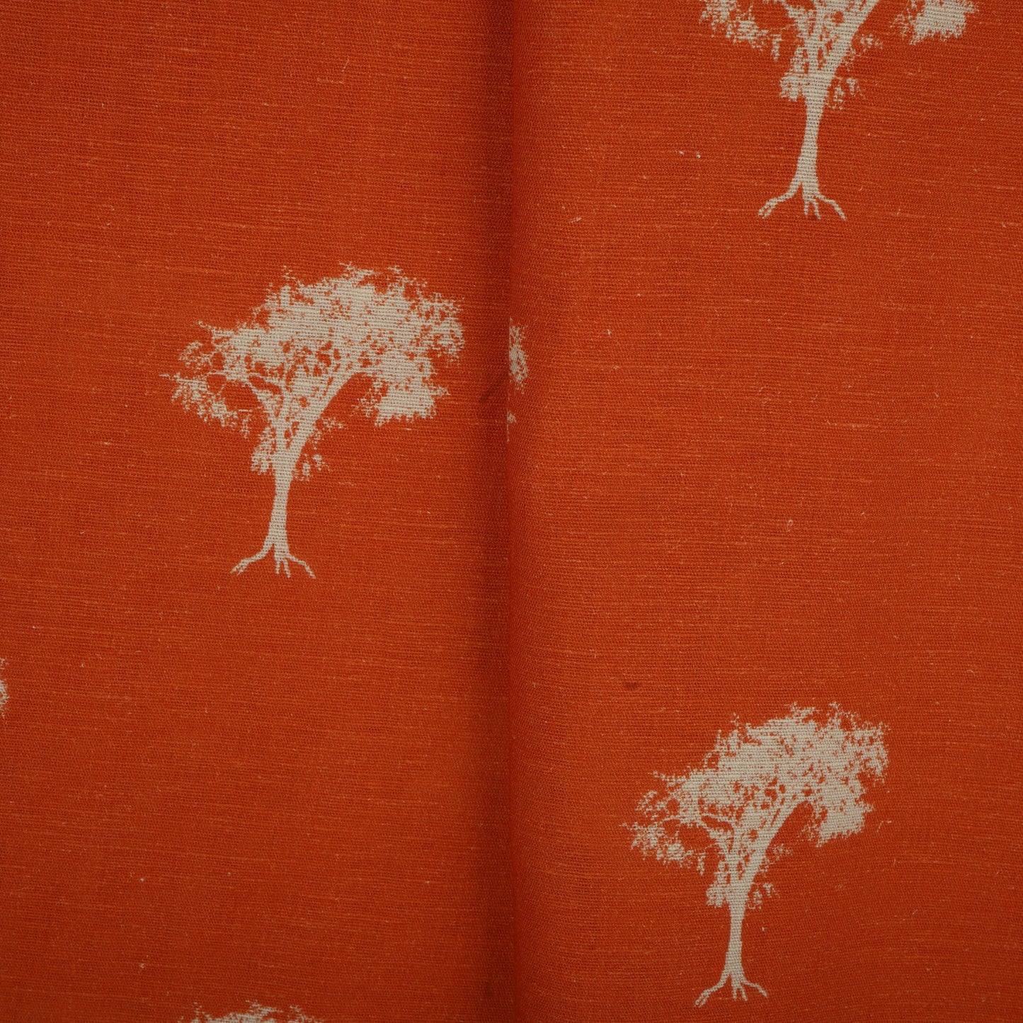 Orange Tropical Print Cotton Linen Fabric 21033