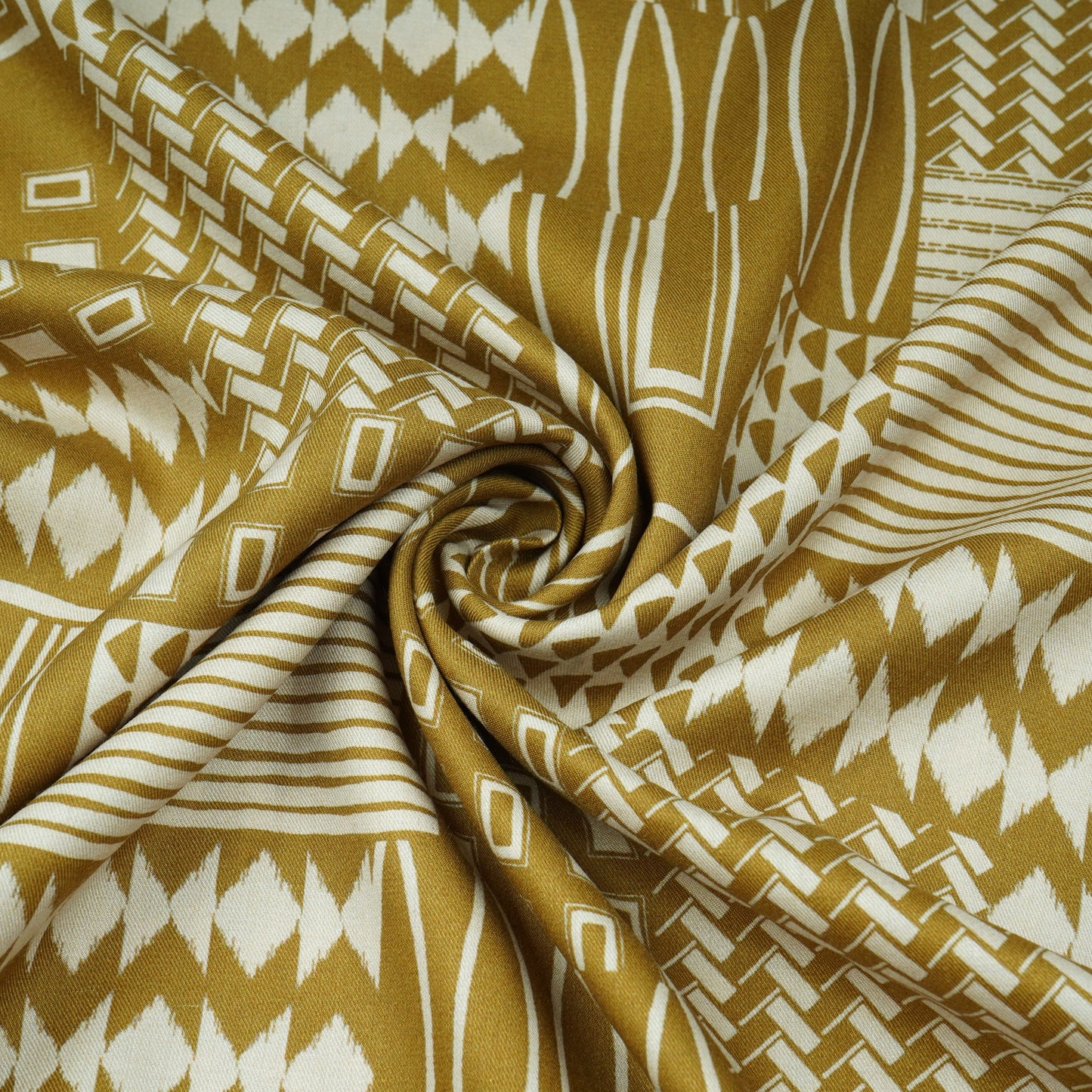 Brown Geometrical Print Pashmina Fabric 20984