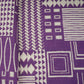 Purple Geometrical Print Cotton Linen Fabric 21034