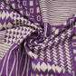 Purple Geometrical Print Cotton Linen Fabric 21034