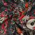 Black Abstarct Print Cotton Linen Fabric 21026