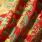 Red Paisley Floral Embroidery Crepe Fabric