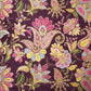 Wine Paisley Floral Embroidery Crepe Fabric