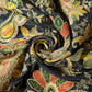 Black Paisley Floral Embroidery Crepe Fabric