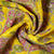 Yellow Paisley Floral Embroidery Crepe Fabric