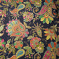 Navy Blue Paisley Floral Embroidery Crepe Fabric