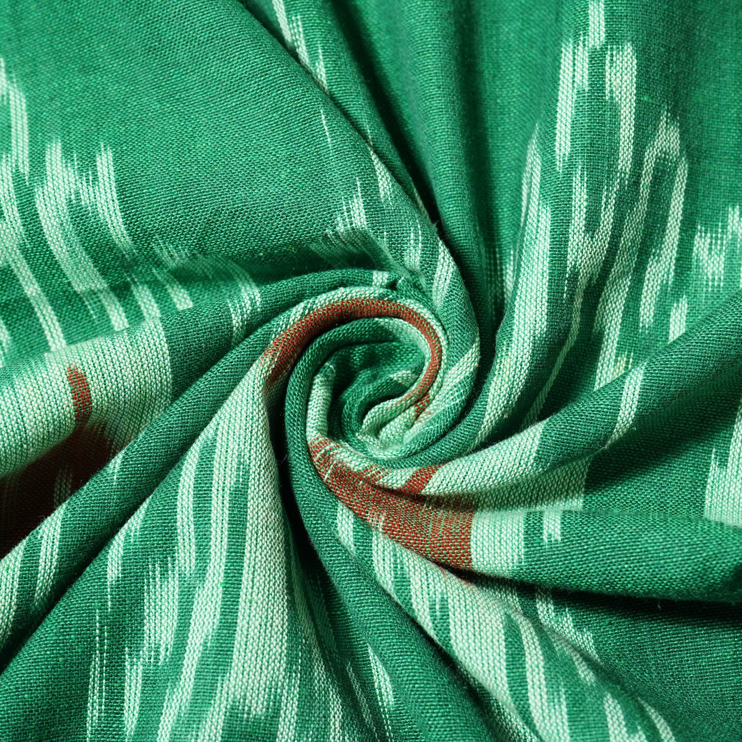 Green Ikkat Print Cotton Fabric