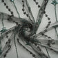 Grey Beads Embroidery Premium Net Fabric 18804