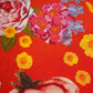 Red Floral Print Natural Crepe Fabric 21062