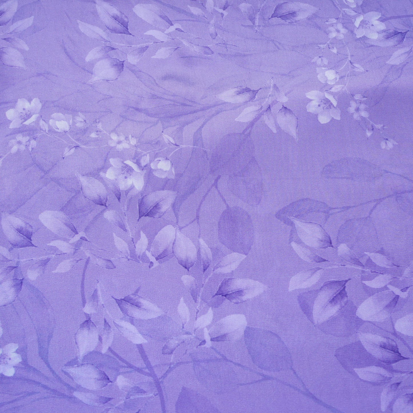 Lavender Floral Print Natural Crepe Fabric 21245