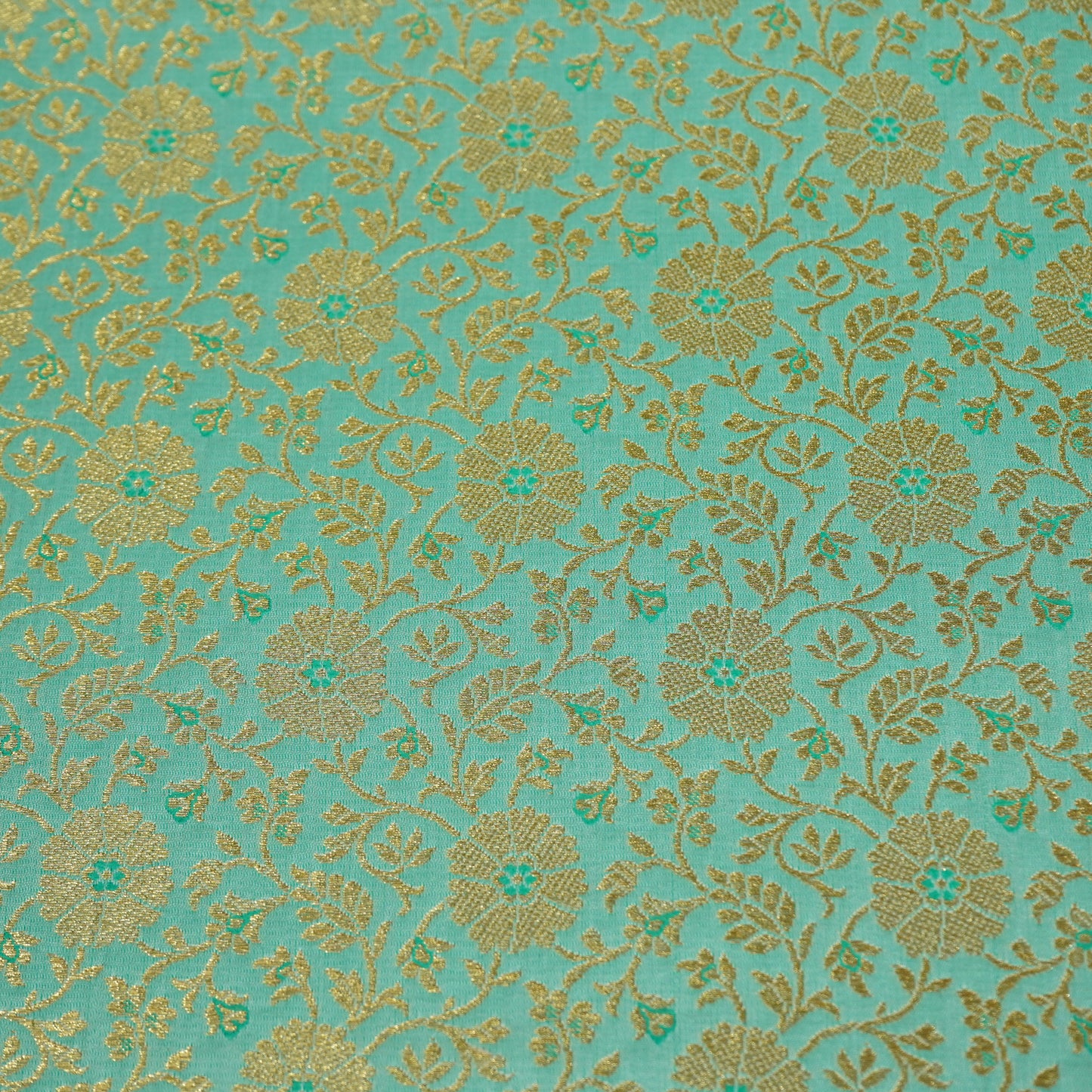 Sea Green Banarasi Brocade Fabric 22507