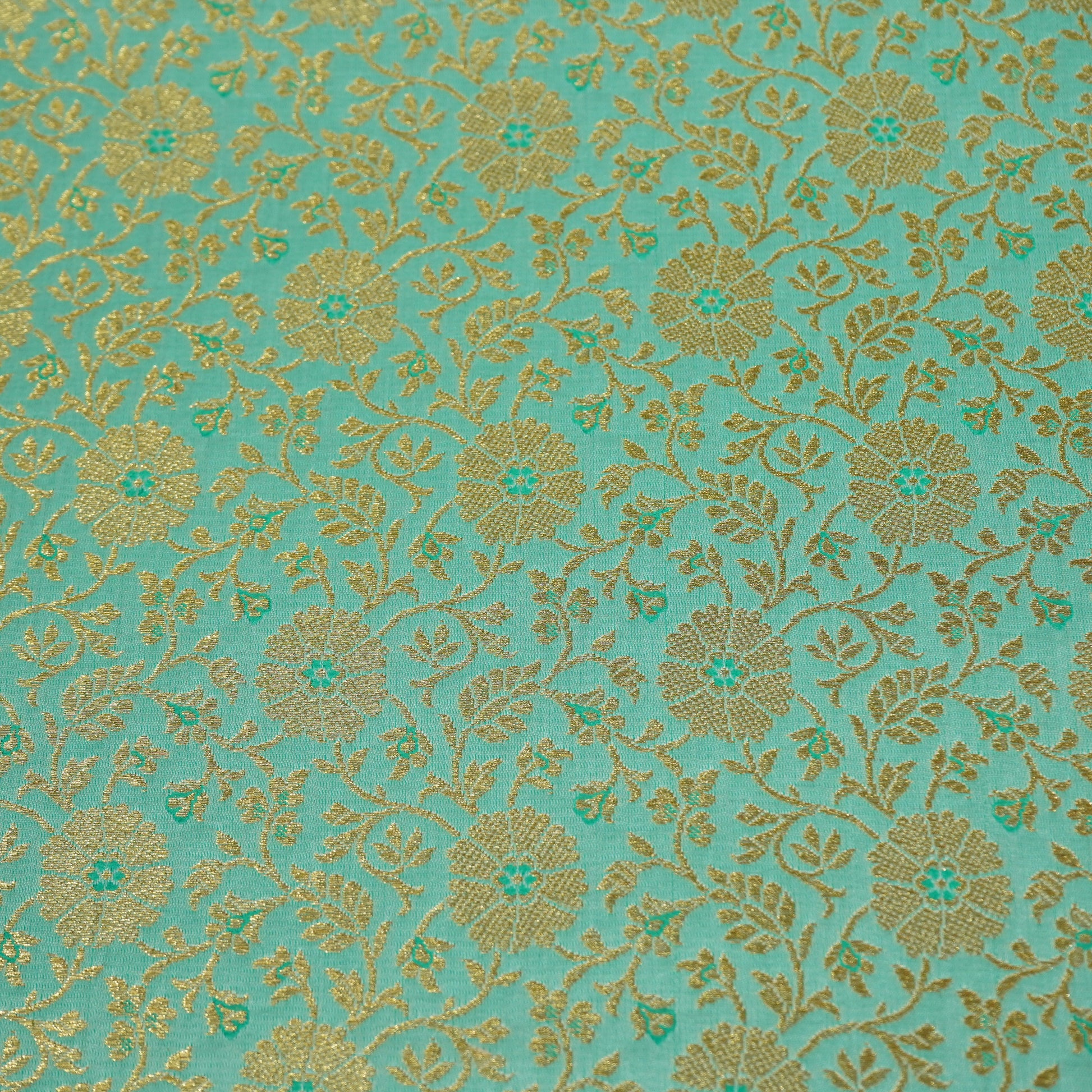 Sea Green Banarasi Brocade Fabric 22507