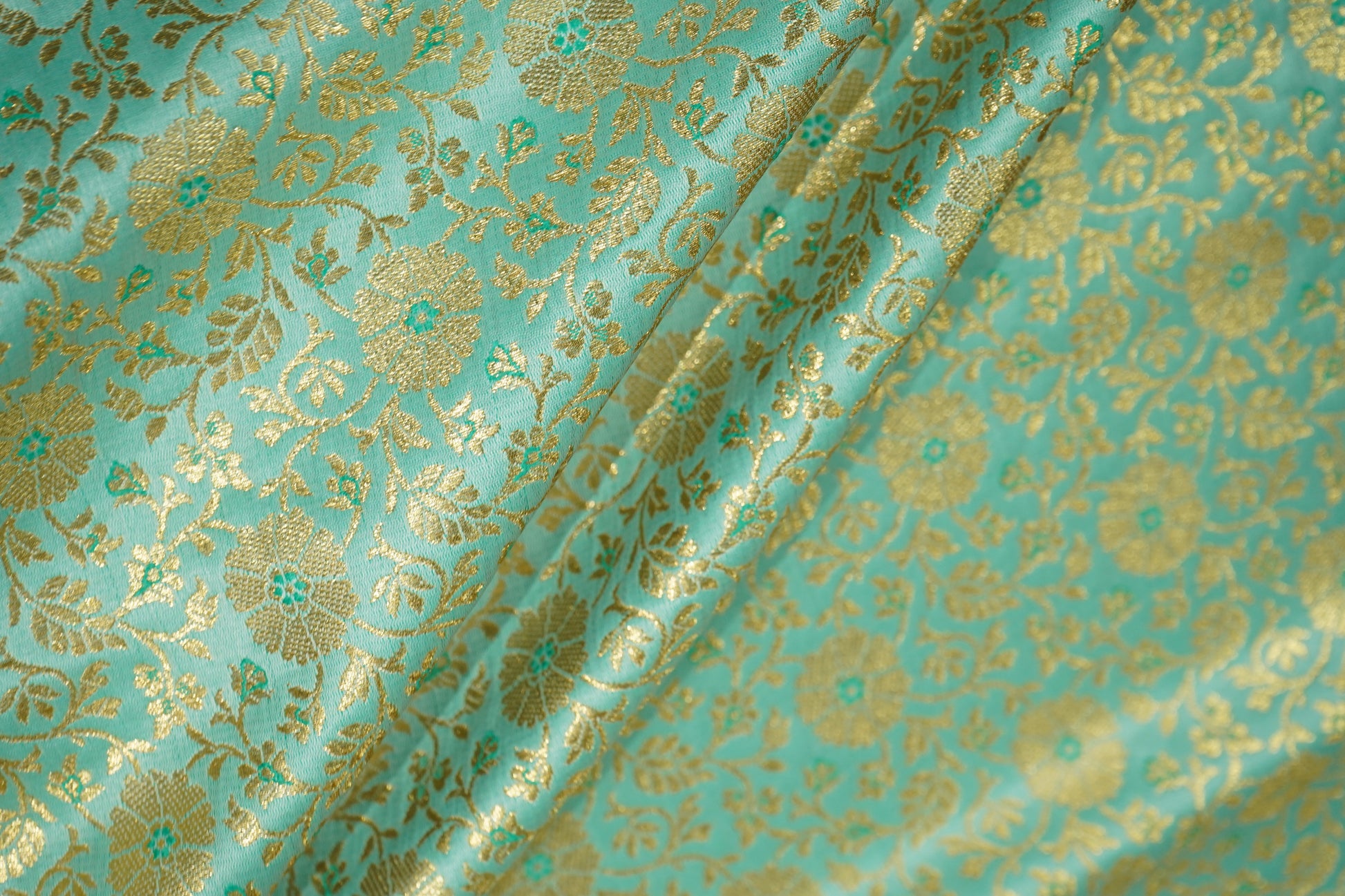 Sea Green Banarasi Brocade Fabric 22507