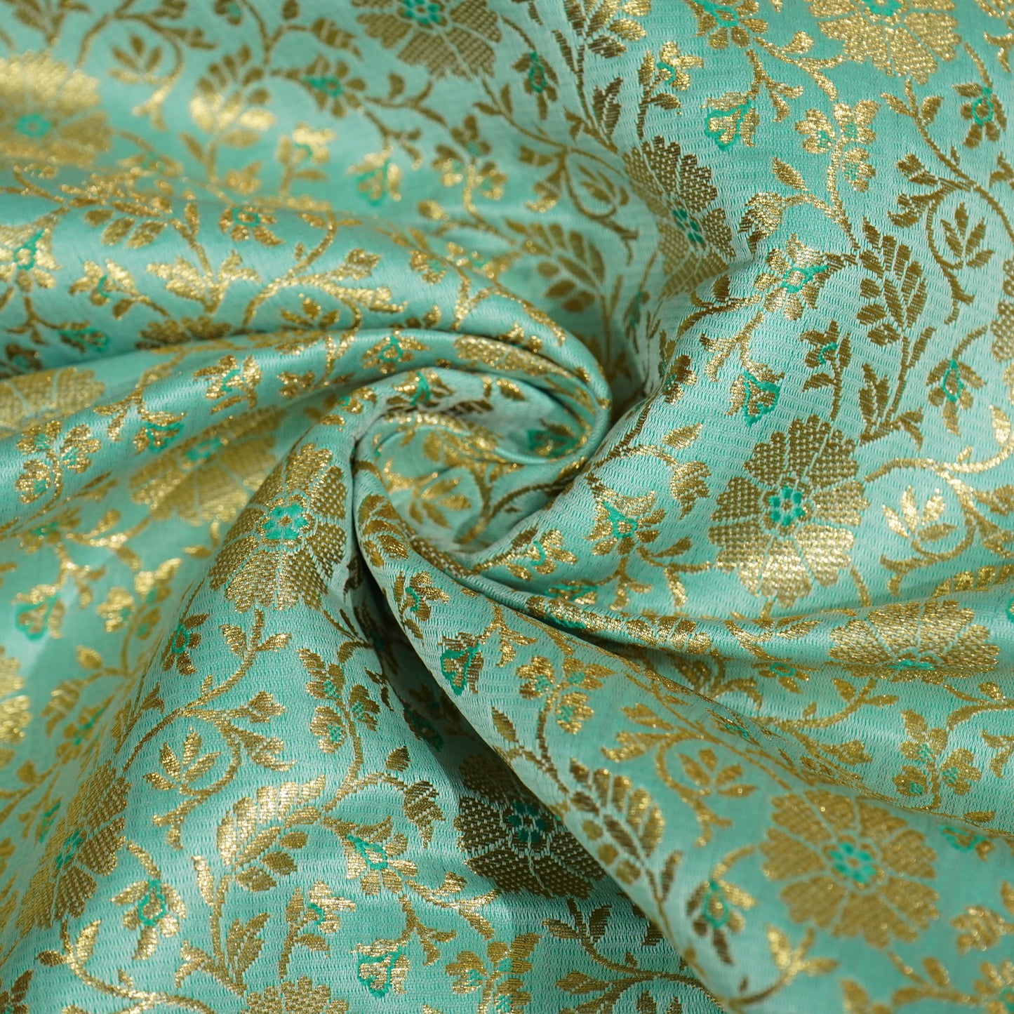 Sea Green Banarasi Brocade Fabric 22507