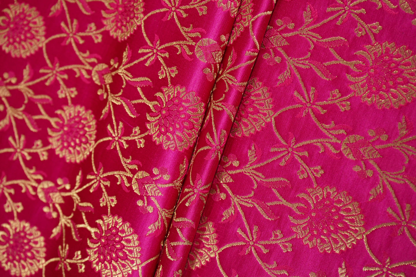 Magenta Floral Brocade Fabric 22509