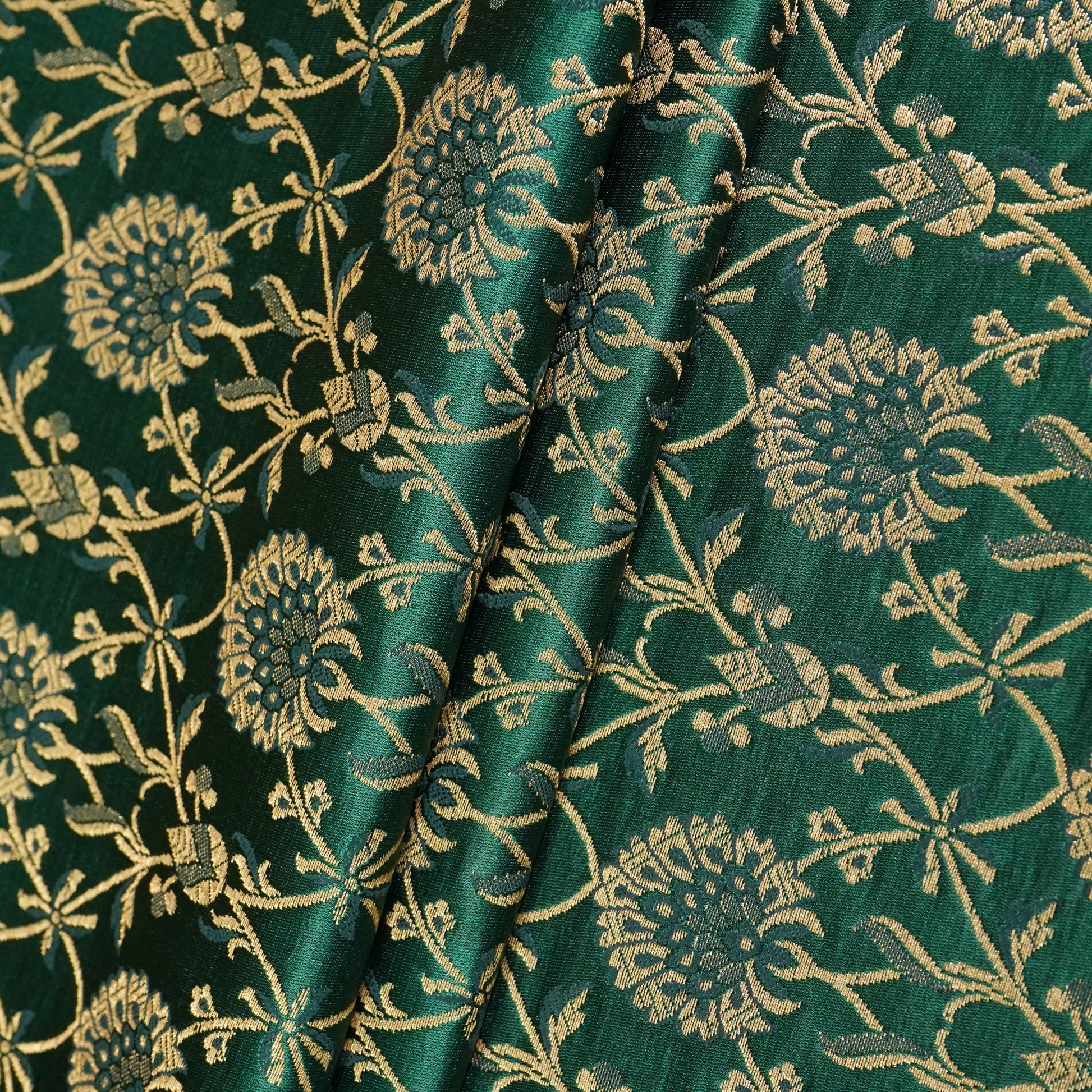 Green Floral Brocade Fabric 22517