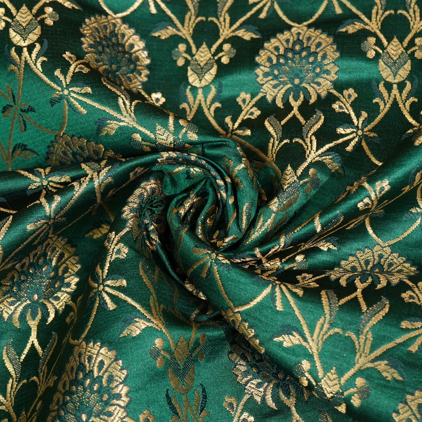 Green Floral Brocade Fabric 22517