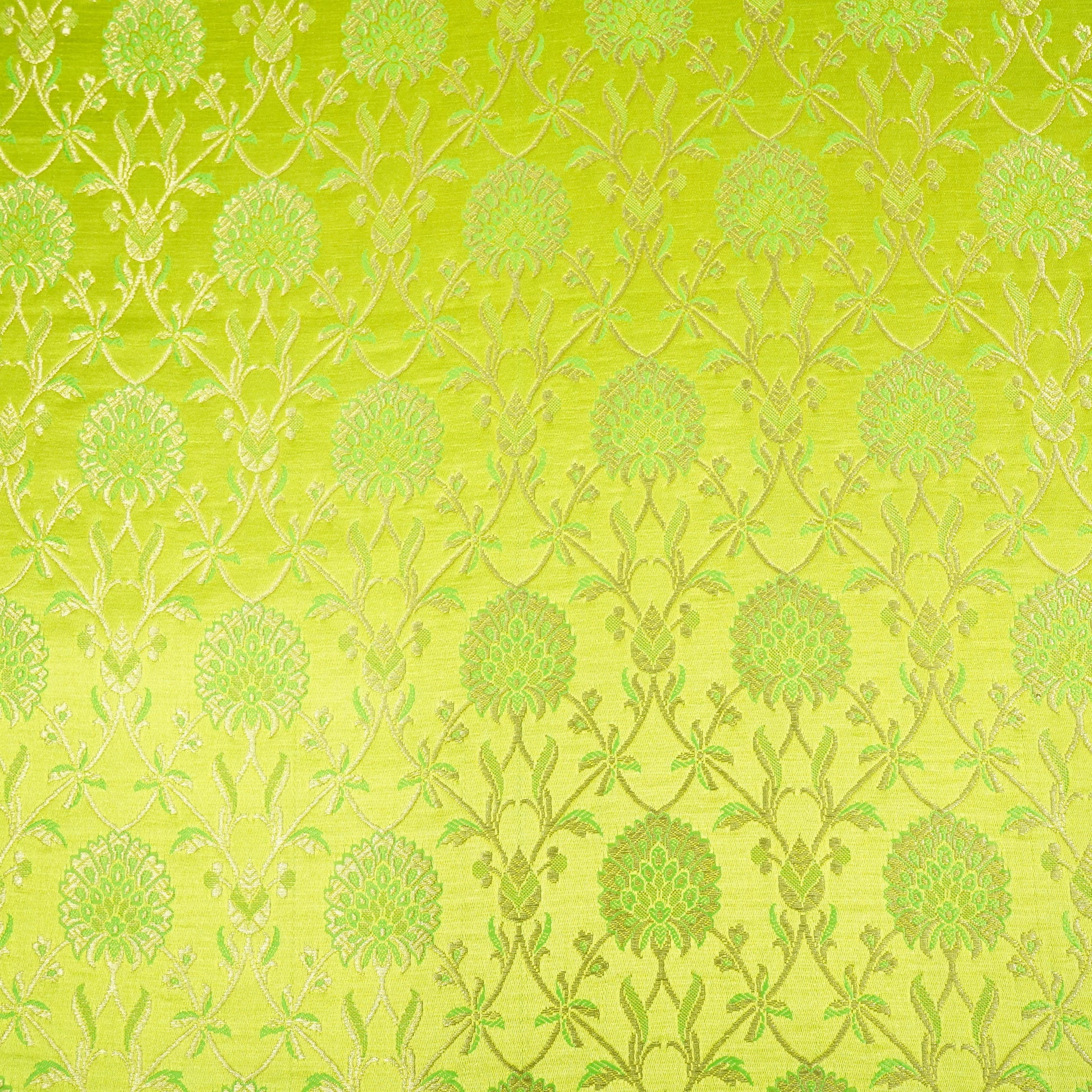 Light Green Floral Brocade Fabric 22513