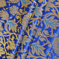 Dark Blue Floral Brocade Fabric 22519