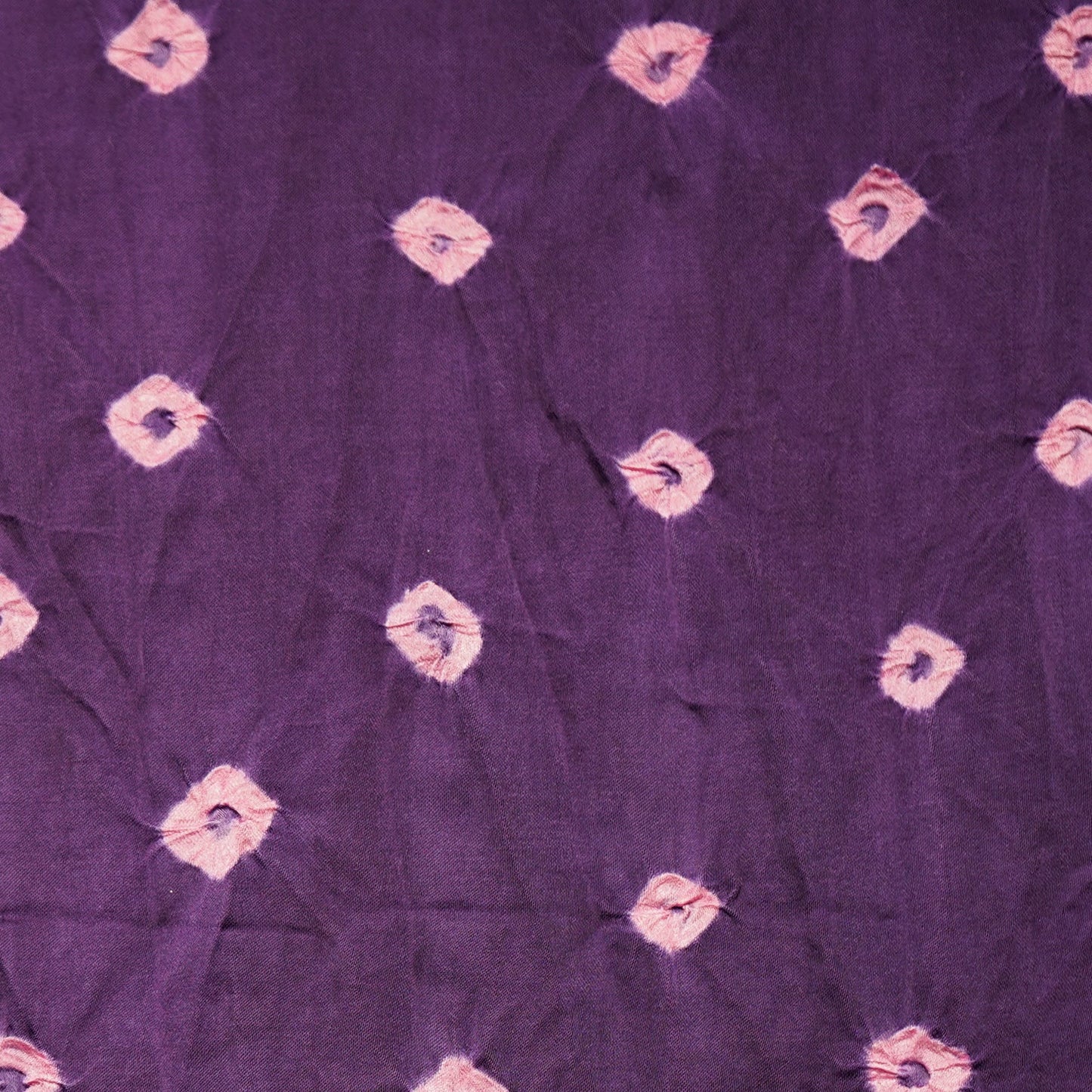 Purple Bandhani Print Bemberg Silk Fabric 21268