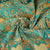 Teal Blue Traditional  Zari Embroidery Crepe Fabric 22502