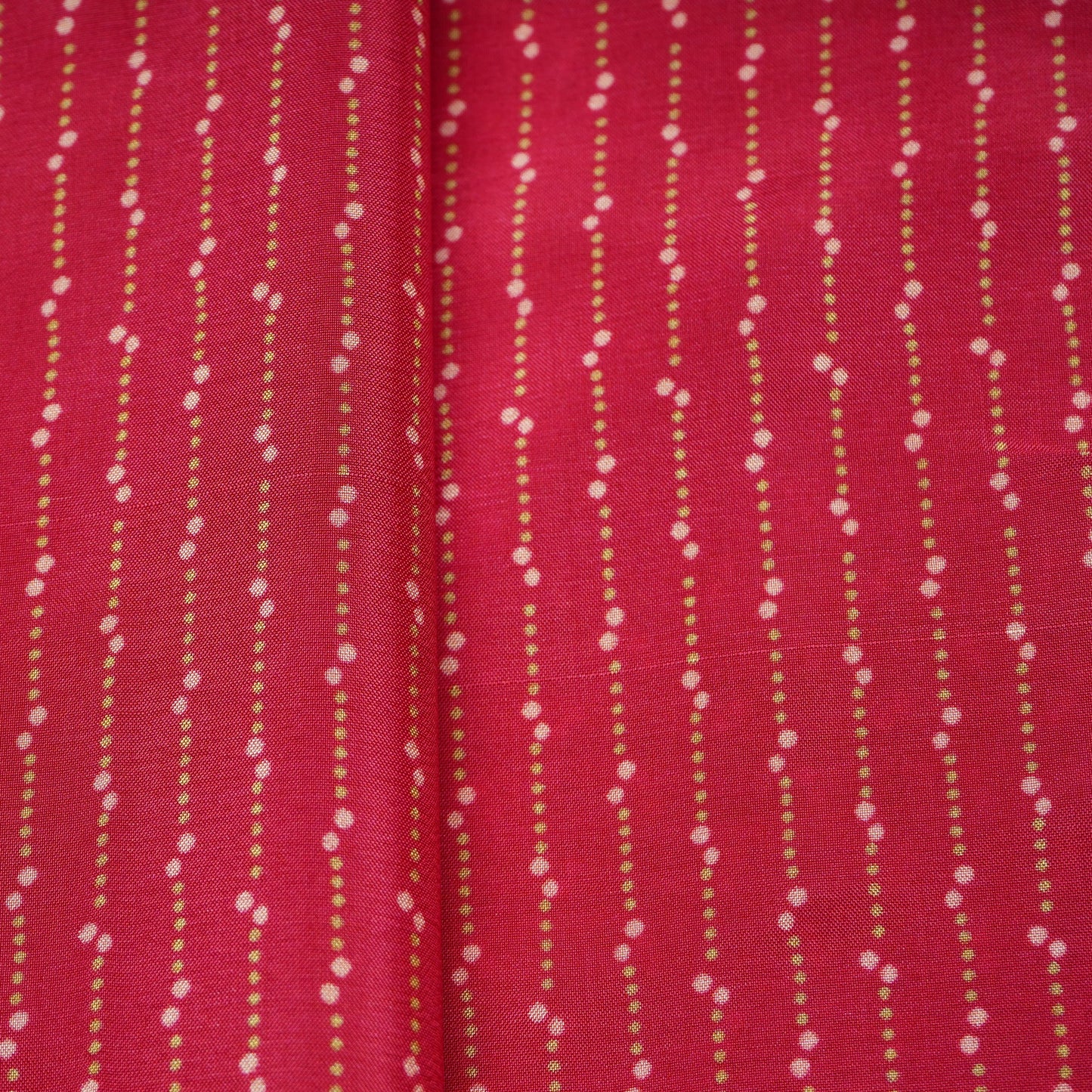 Red Stripes Print Upada Silk Fabric 21085