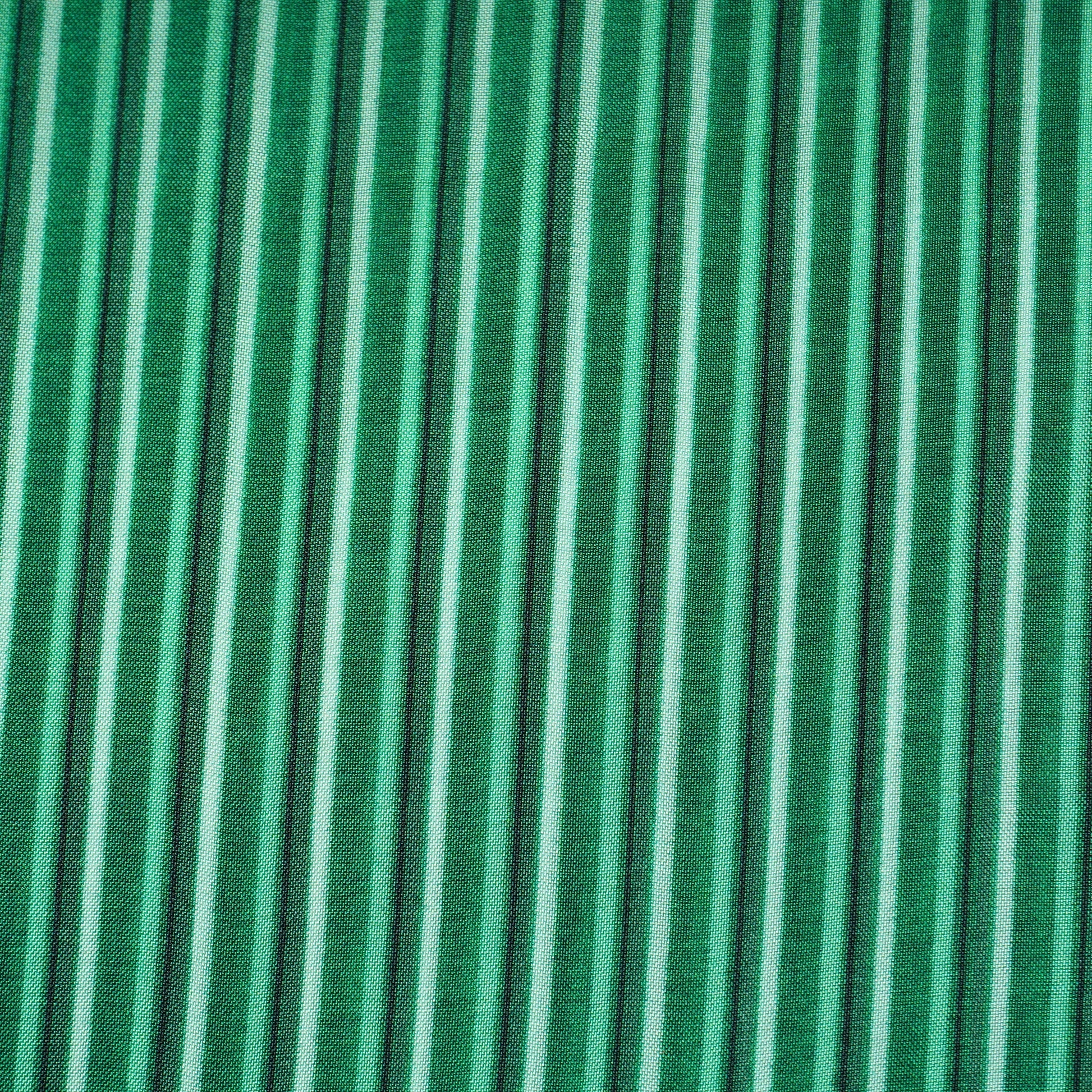 Mint Green Stripes Print Upada Silk Fabric 21078