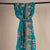 Teal Blue Thread Embroidery Crepe Dupatta