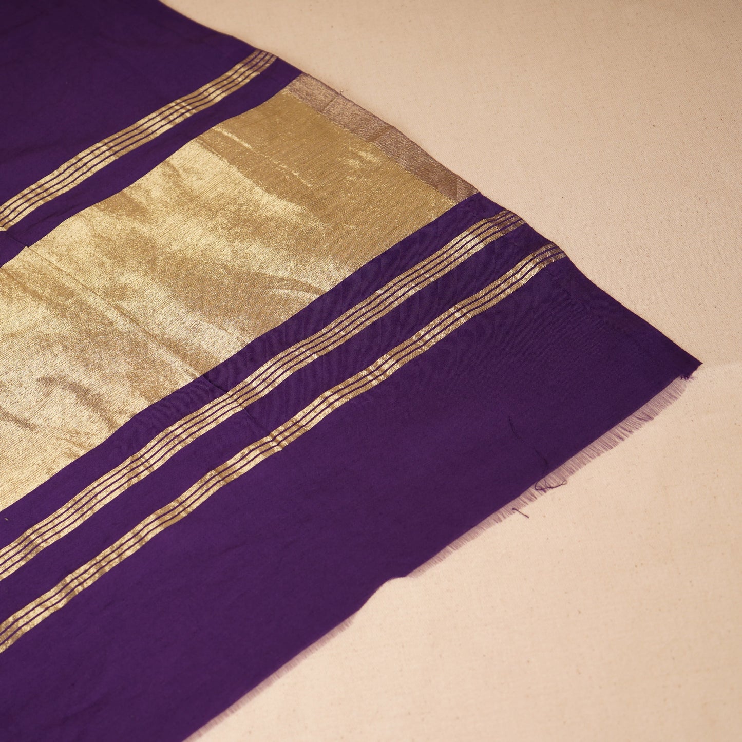 Purple Bandhani Zari Sequin embroidery Cotton Silk Dupatta