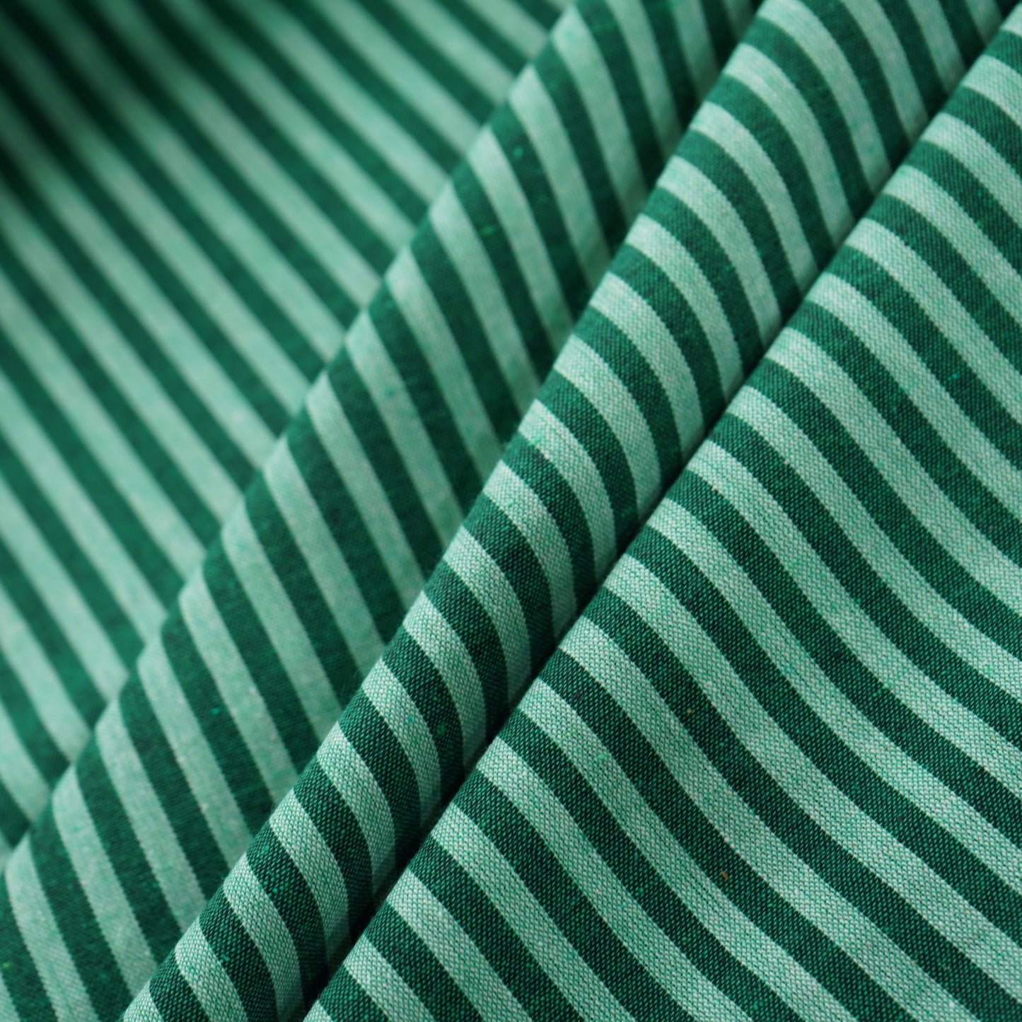 Green with dark green stripes South Cotton Fabric 6930