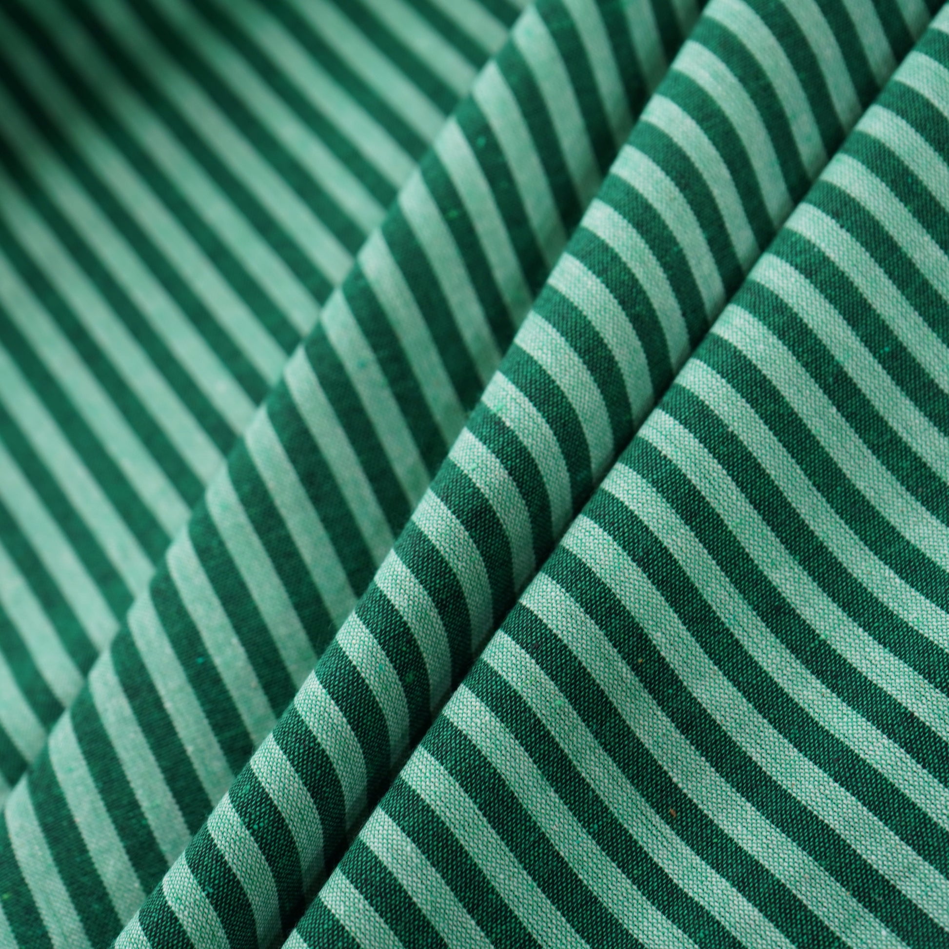 Green with dark green stripes South Cotton Fabric 6930