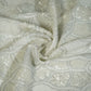 White Traditional Sequence Embroidery Georgette Fabric